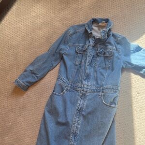 Universal Thread Blue Denim Jumpsuit Zip up Dress